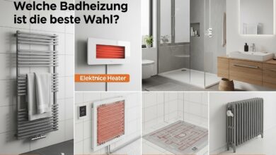 Modernes Badezimmer mit passender Badheizung und Handtuchheizkörper [Bildinhalt mit KI erstellt]